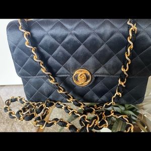 Mini satin Chanel bag